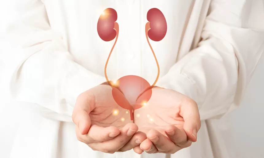 A person holds a kidney in their hands, symbolizing the impact of bladder cancer surgery on organ health.