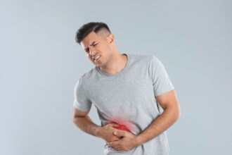 Diagram showing symptoms of left kidney pain